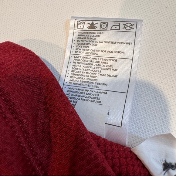 Nike Golf medium maroon long sleeve gold polo sleeves have been shortened - Picture 4 of 11